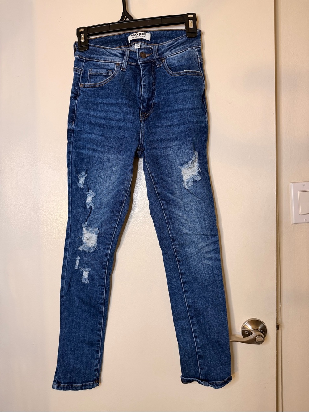 Distressed High- Rise Skinny Jeans — Size 3
